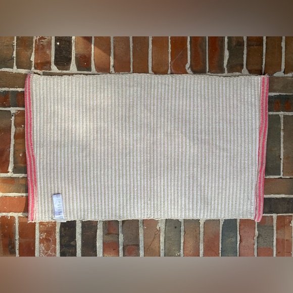 Anthropologie Pink Blue Woven Accent Rug - Picture 5 of 8